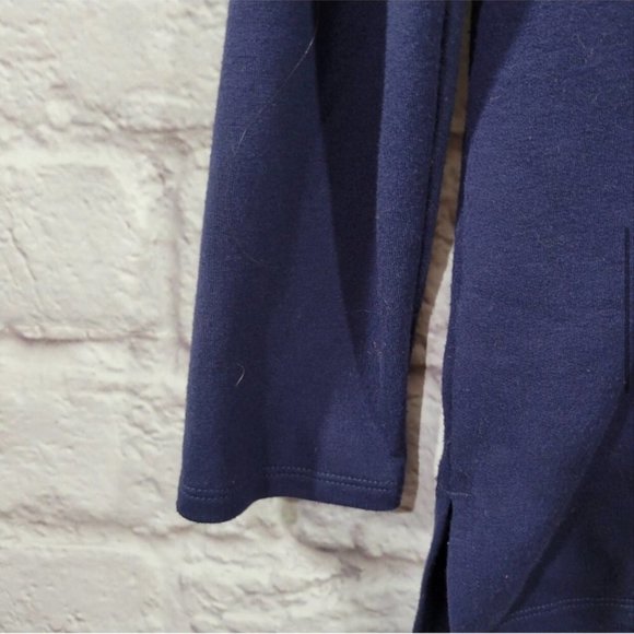Soft Surroundings Navy Blue Hi Low Hem Hooded Pullover Sweater XSmall Petite - Picture 8 of 13